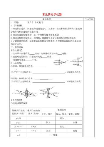 八下物理光学仪器笔记_八年级物理常见的光学仪器知识点