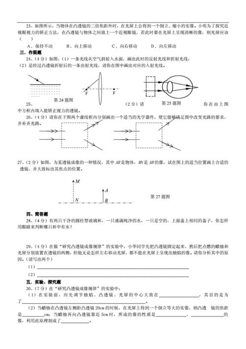 常见光学仪器相关考题,常见的光学仪器试卷 